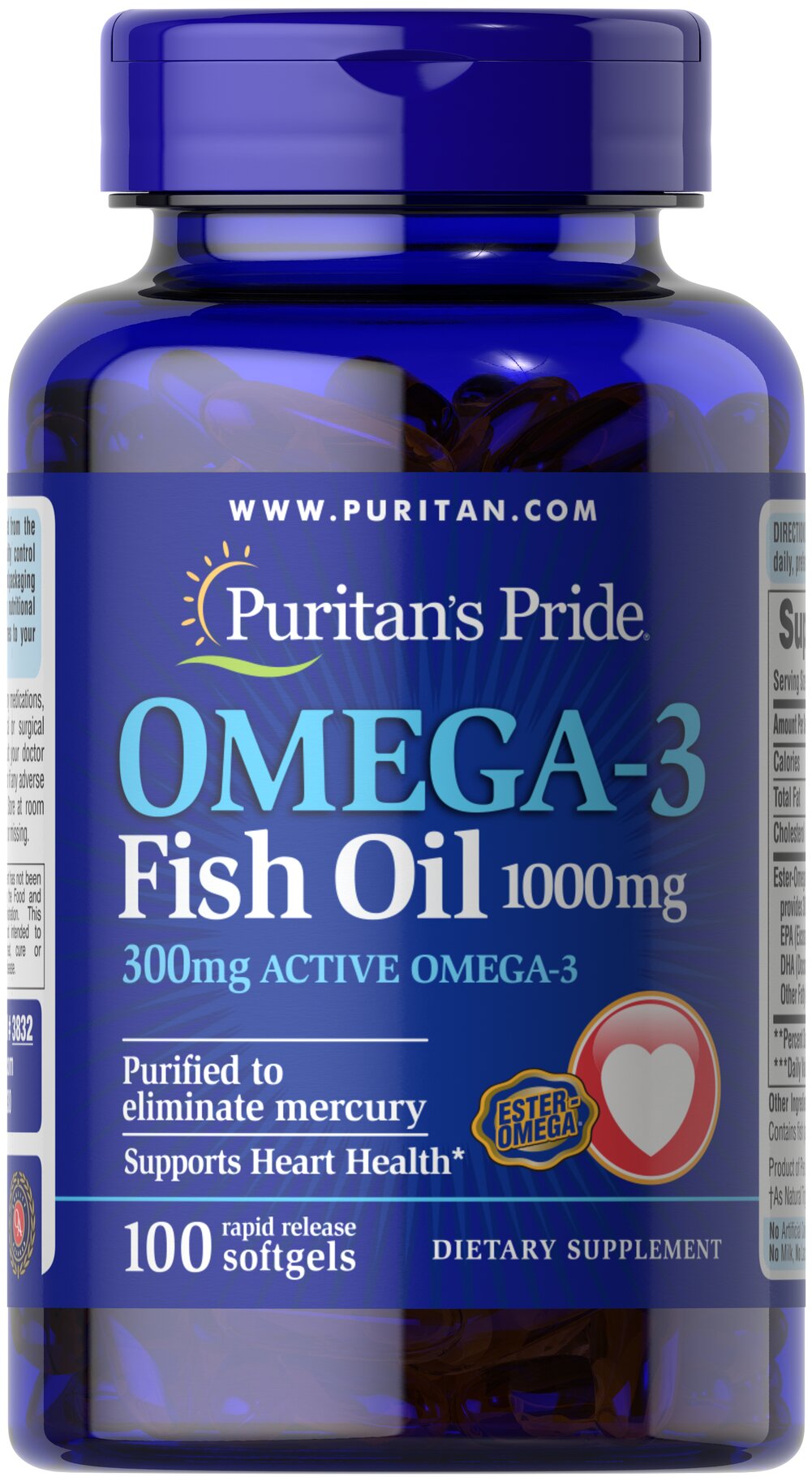 Omega-3 魚油 1000 MG（300MG 活性Omega-3）