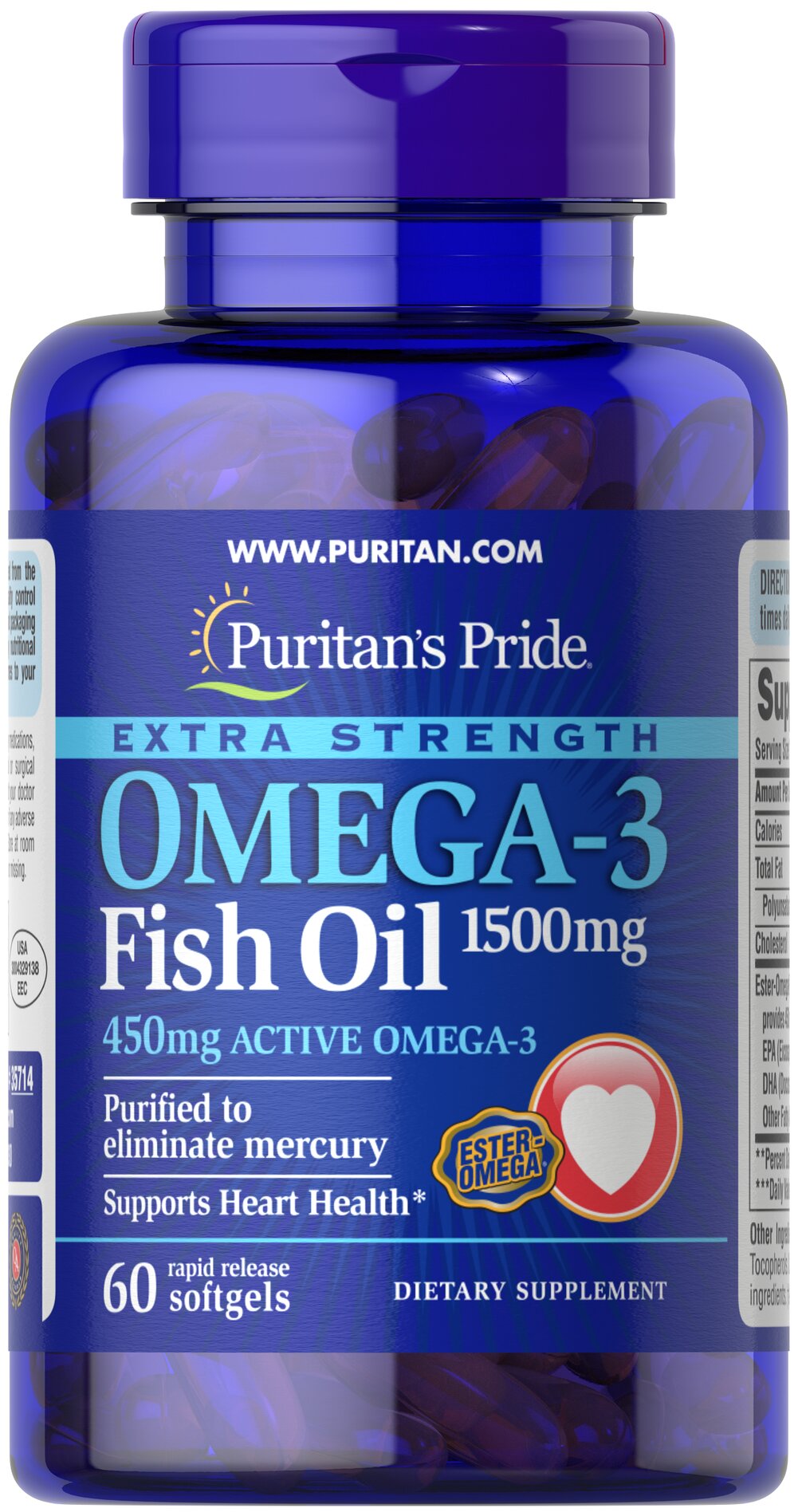 Omega-3 魚油 1500 MG（450MG 活性Omega-3）